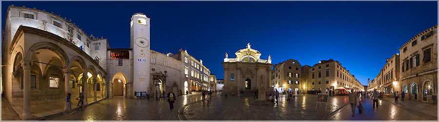 Dubrovnik : Panomorphing de la grande rue  17h00, heure bleue : 3/3 Commentaire en cours de rdaction ! www.360x180.fr Selme Matthieu