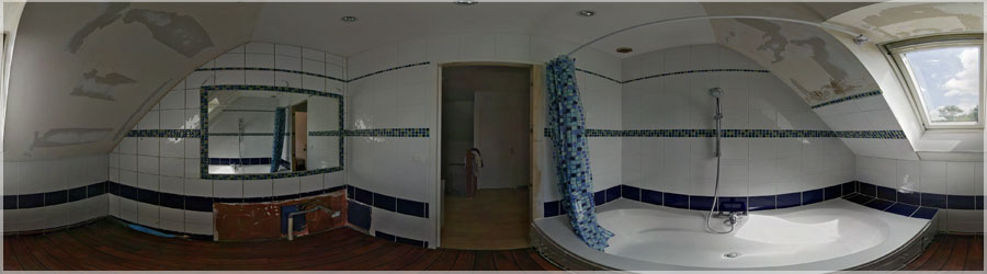 Salle de Bain pendant Travaux 4/5 Suivi de chantier  : rfection d'une salle de bain (panorama 4/5) www.360x180.fr Selme Matthieu