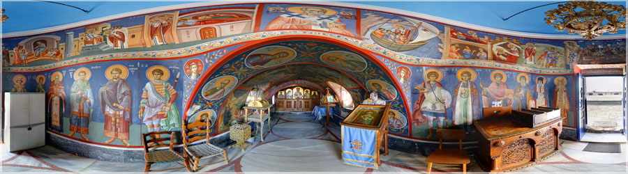 Eglise Saint Nickolas Magnifique minuscule glise de St Nickolas, sur le port de l'le d'Aegina www.360x180.fr Selme Matthieu